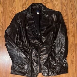Vintage Gap Black Leather Blazer